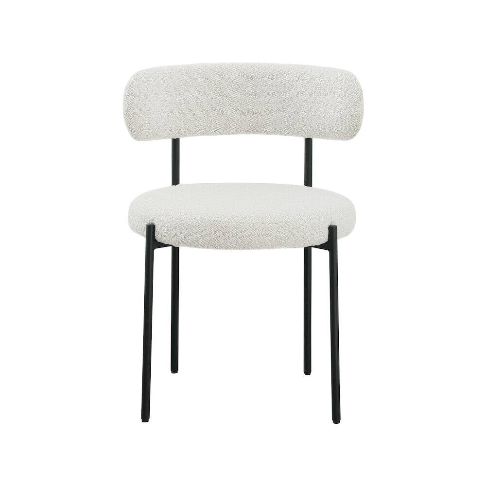 Alt View 2. Meridian Furniture - Beacon Cream Boucle Fabric Dining Chair, Set of 2 - Beige.