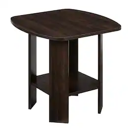 FurniFact - End Side Table, Quality Build, Durable Wood Frame - Espresso