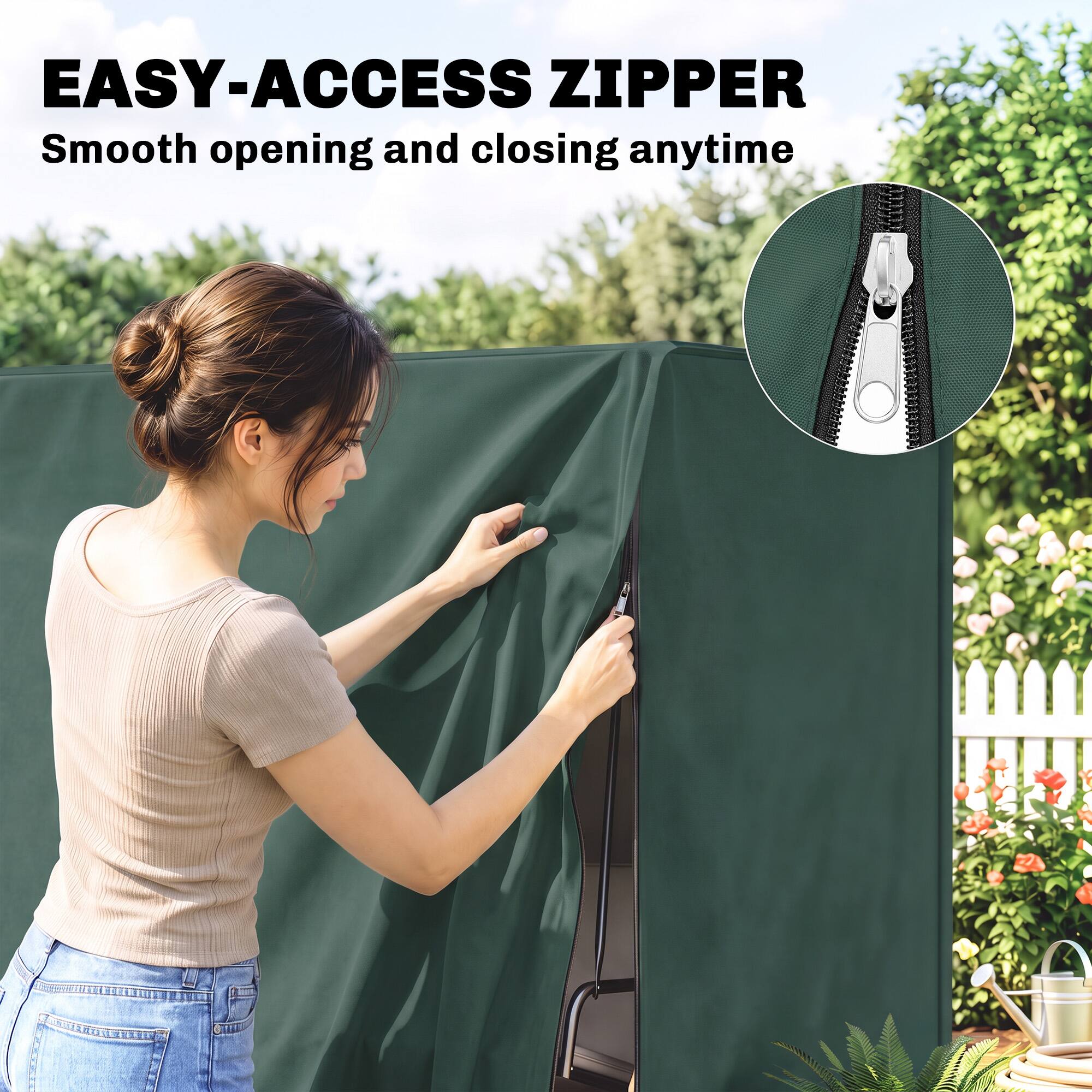 EASY-ACCESS ZIPPER  
Smooth opening and closing anytime