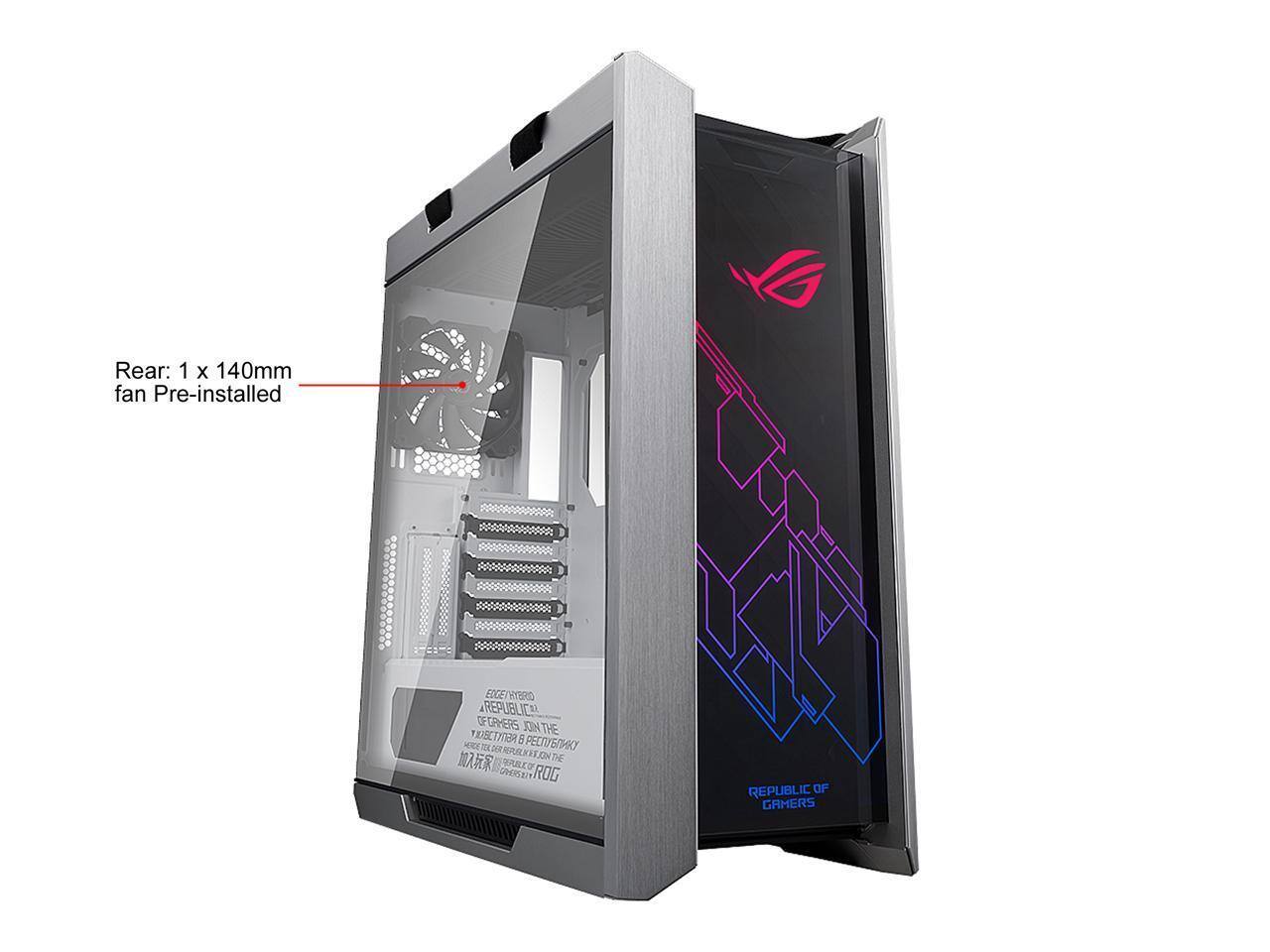 Rear: 1 x 140mm fan Pre-installed

ESGE ETHTERO REPUBLICA 1 OFCRHERS SON THE VAASCTR B HCE M HnP_ DE E PHOSE ROG REPUBLIC OF GAMERS