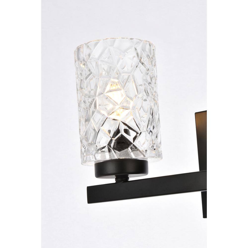 Back. Living District - Cassie 2 lights bath sconce in black with clear shade - Black And Clear Shade.