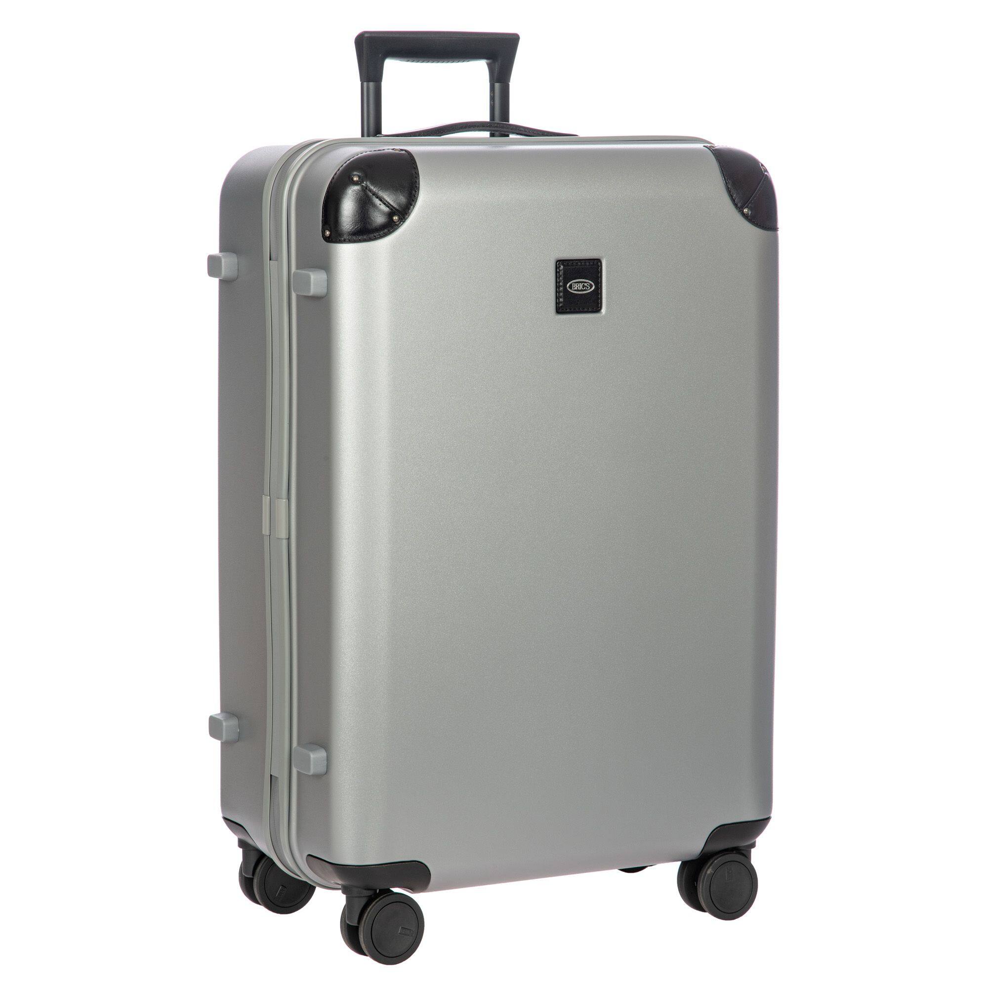 Angle. Bric's - Amalfi Hardside 27" Checked Spinner Luggage - Silver/Black.