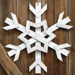BreeBe - Wooden Jumbo Snowflake 16" - White