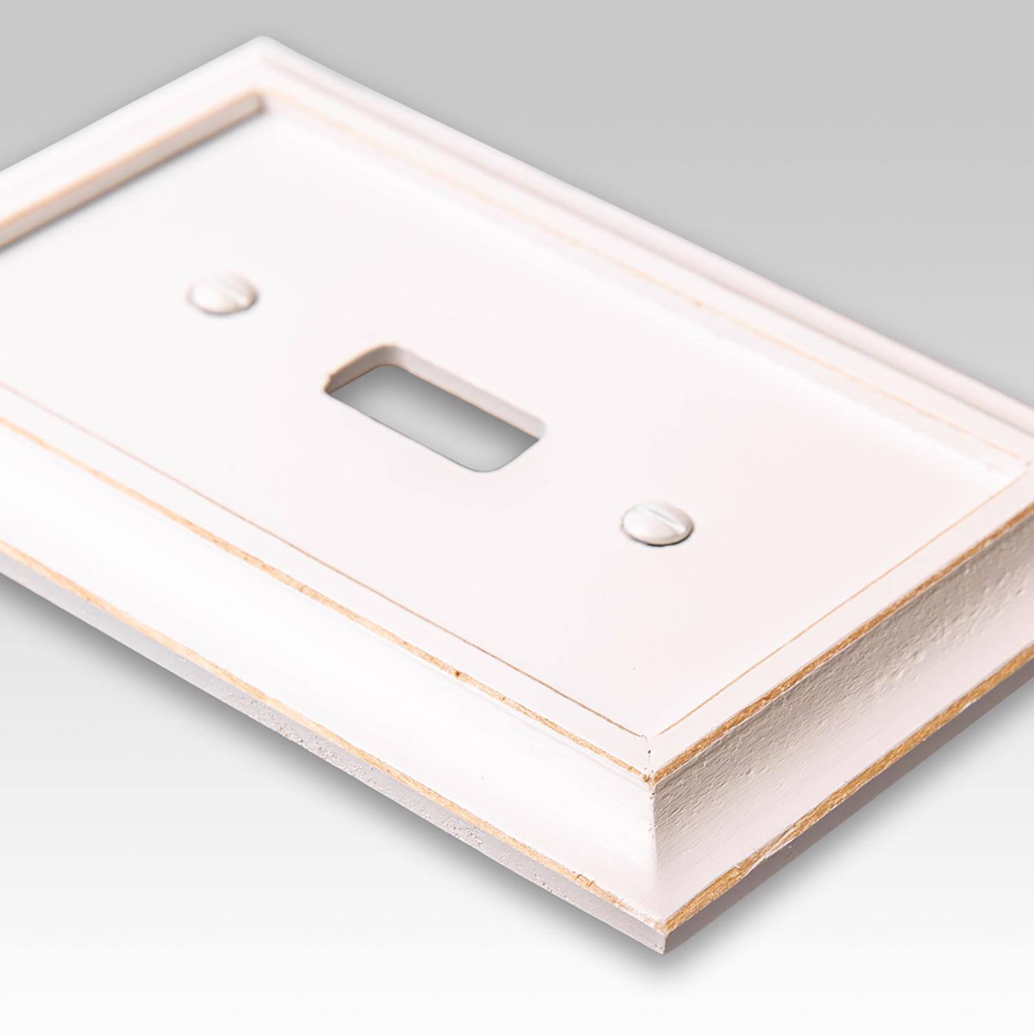 Left. AMERELLE - Amerelle Savannah White 2 gang Wood Toggle Wall Plate 1 pk - White.