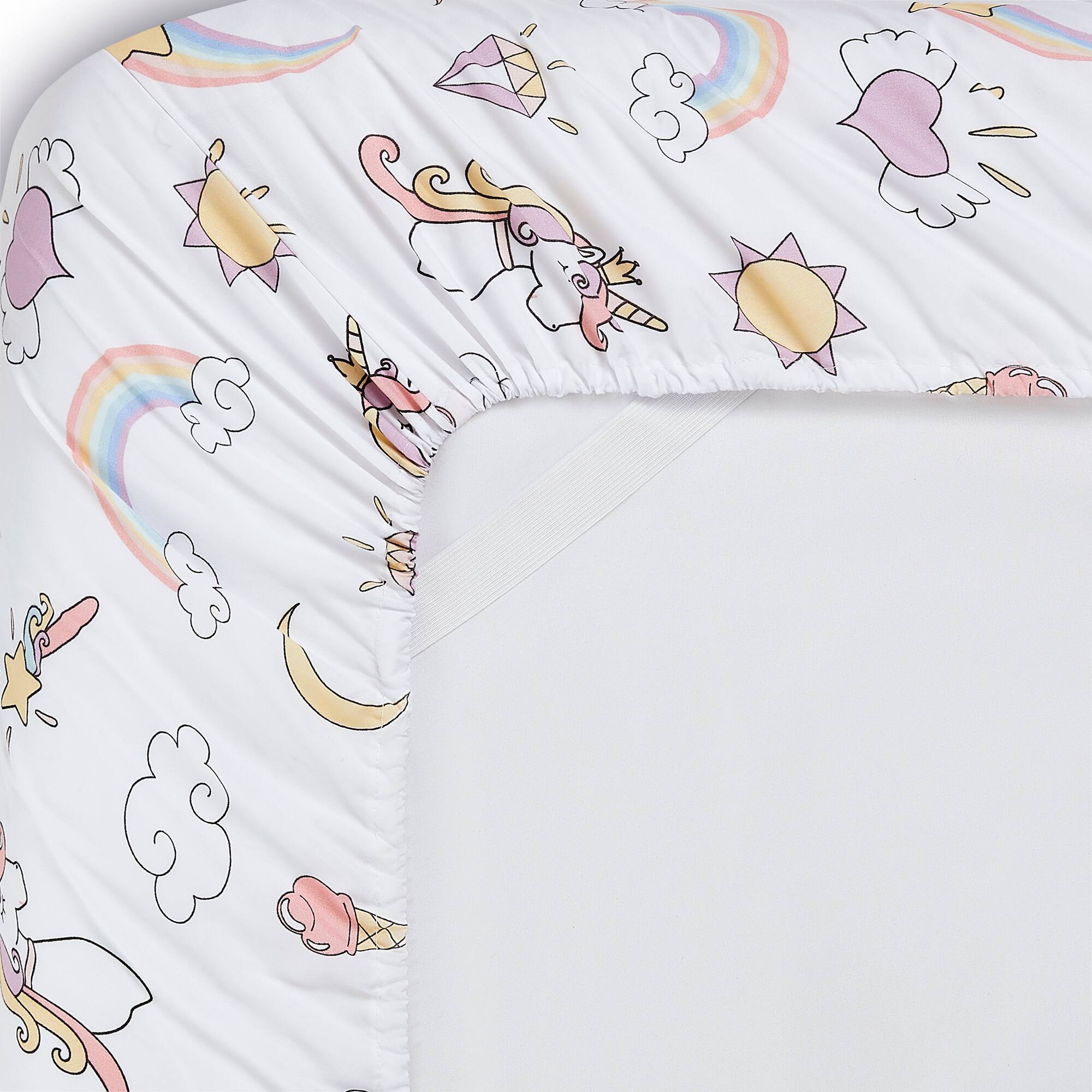 Back. Sweet Home Collection - Kids' Printed Classic & Bright Ultra Soft Microfiber Sheet Sets - Twin XL - Magical Unicorns.