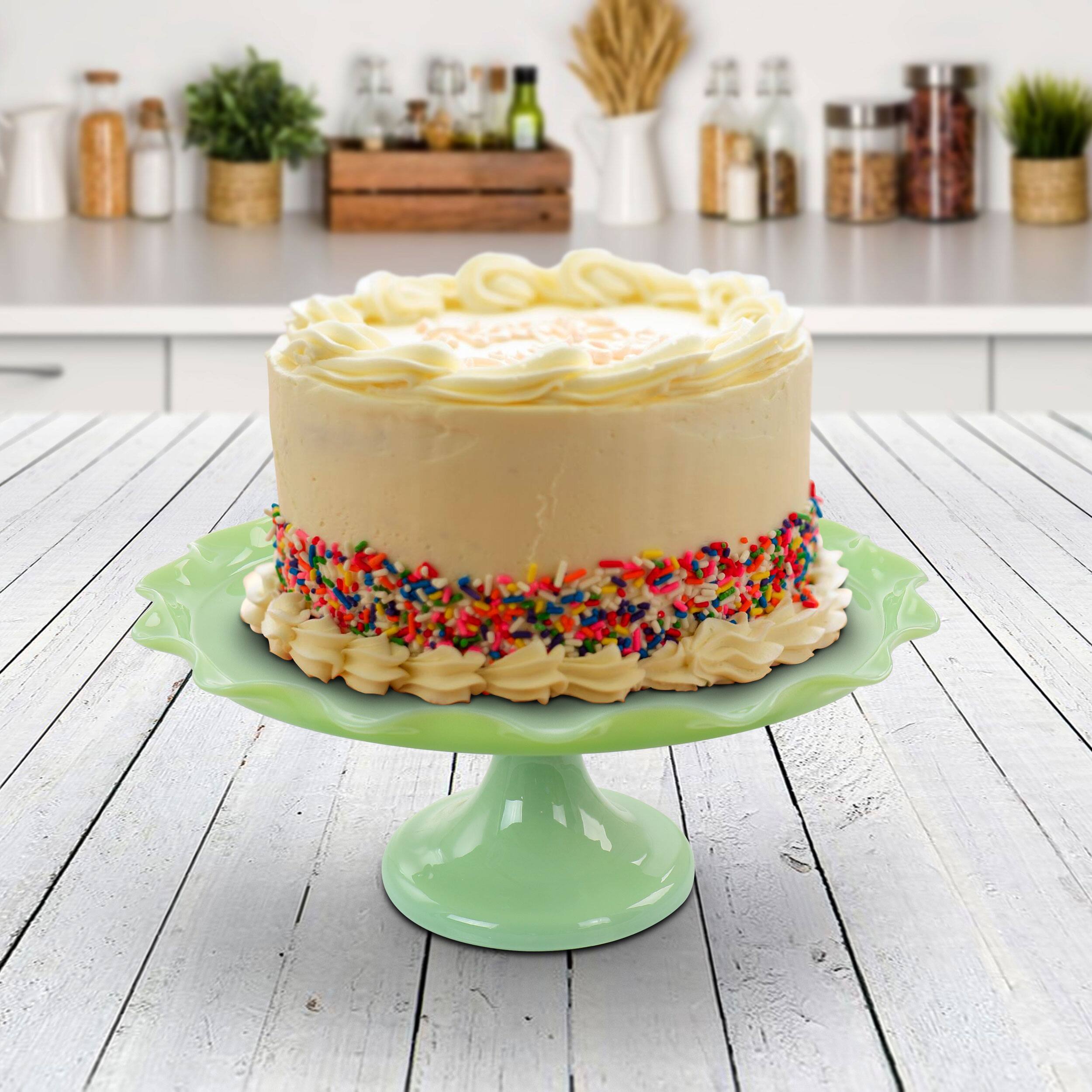 Alt View 4. Martha Stewart - Martha Stewart Jadeite Glass Cake Stand - Brown.