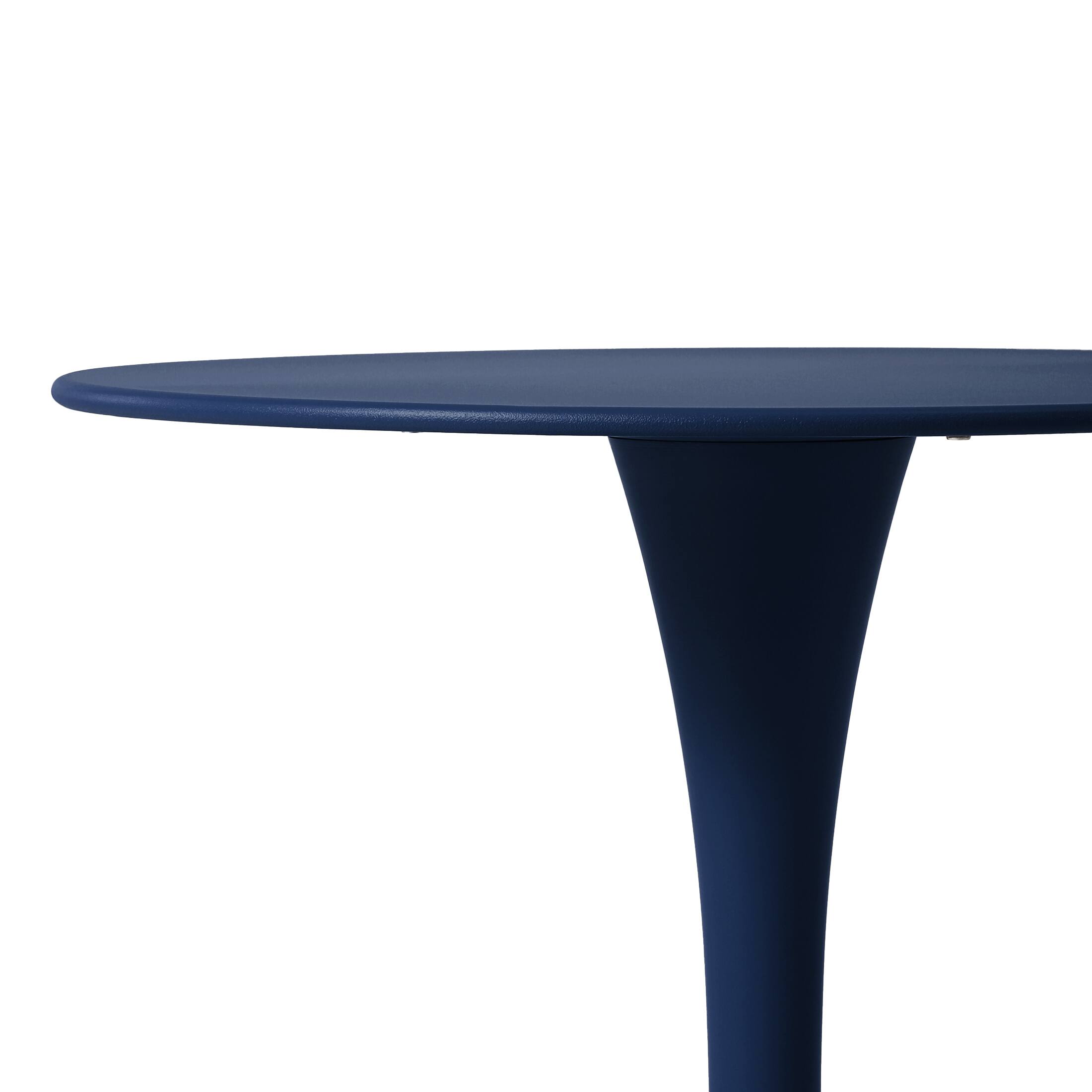 Alt View 3. WestinTrends - WestinTrends Playa 3-Piece Outdoor Indoor Metal Patio Dining Table Set With Stackable Patio Chairs - Navy Blue.