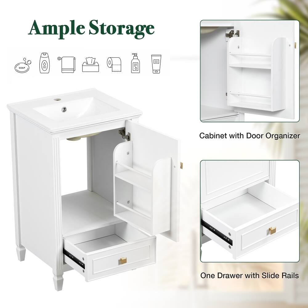 Ample Storage

SOAP

Cabinet with Door Organizer

One Drawer with Slide Rails