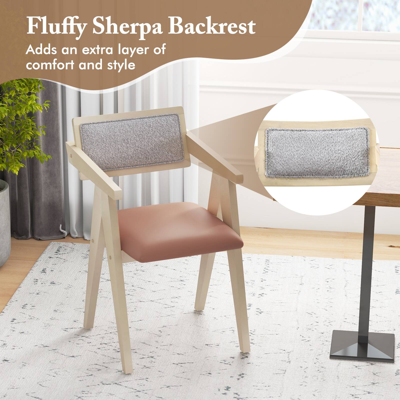 Fluffy Sherpa Backrest  
Adds an extra layer of comfort and style