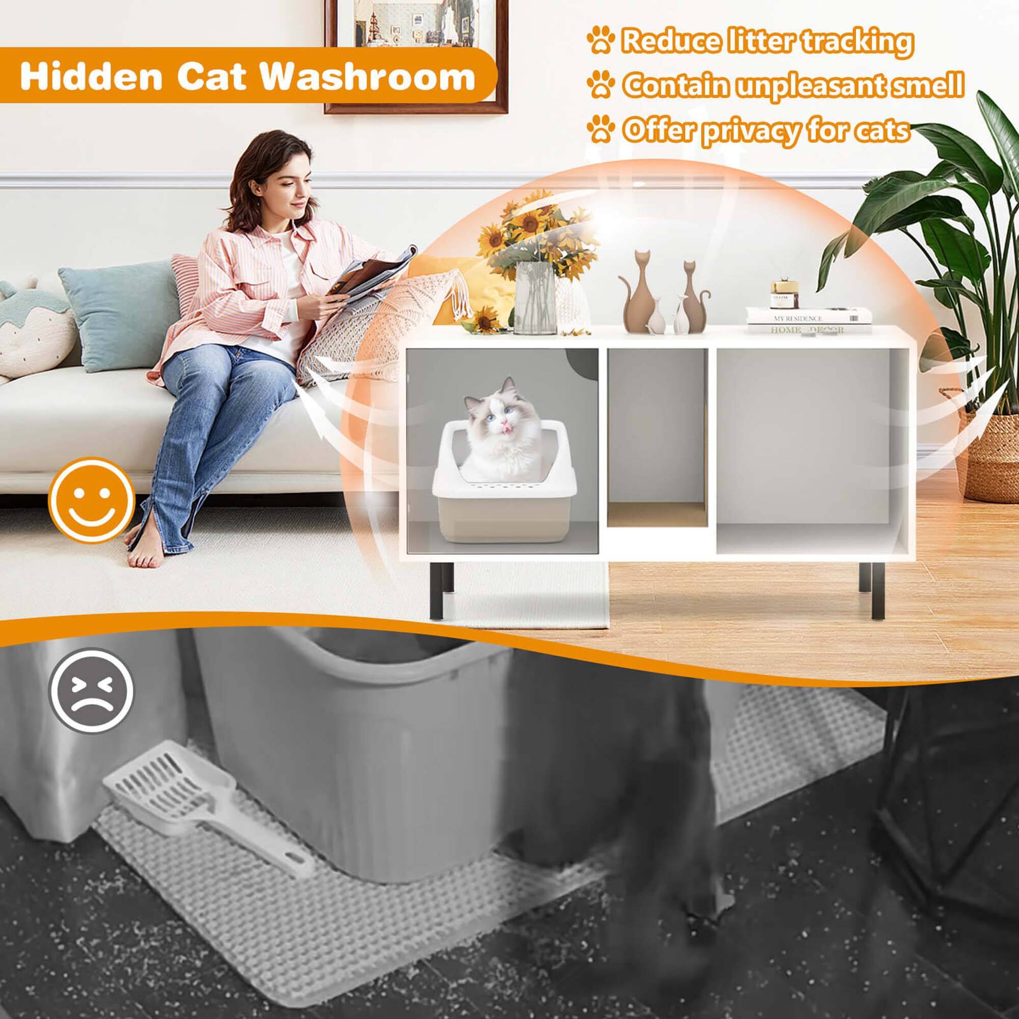 Hidden Cat Washroom

- Reduce litter tracking
- Contain unpleasant smell
- Offer privacy for cats