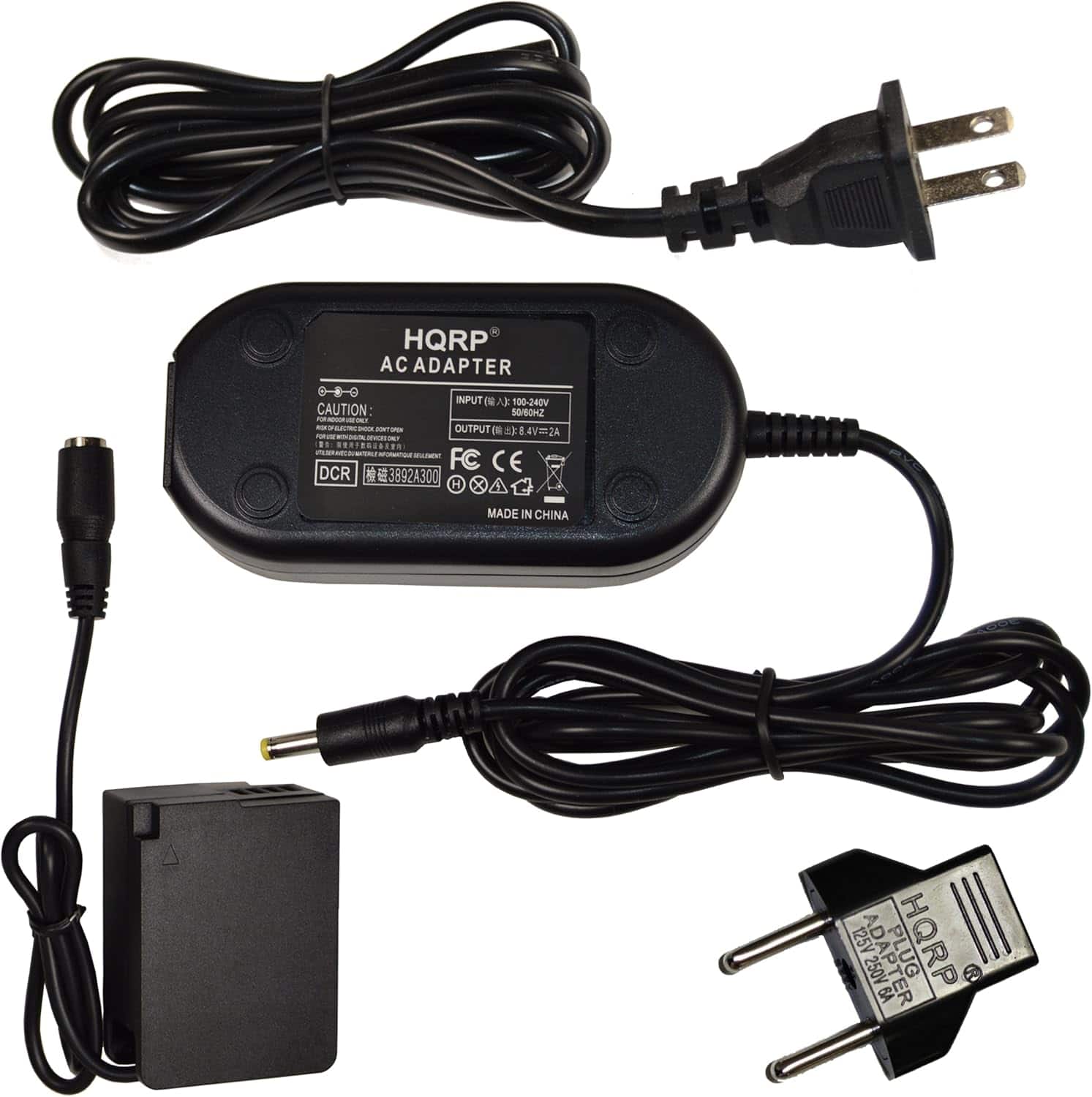 HQRP - AC Adapter for Panasonic Lumix DMC-G7 DMC-G70 DMC-FZ200 DMC-G5 DMC-G5X DMC-G5K DMC-G6 DMC-G6K DMC-FZ1000 Camera