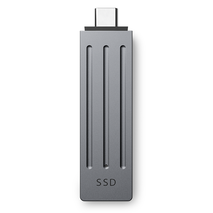 Back. Seagate - 1TB External USB Ultra Compact Solid State Drive - Black and Silver.