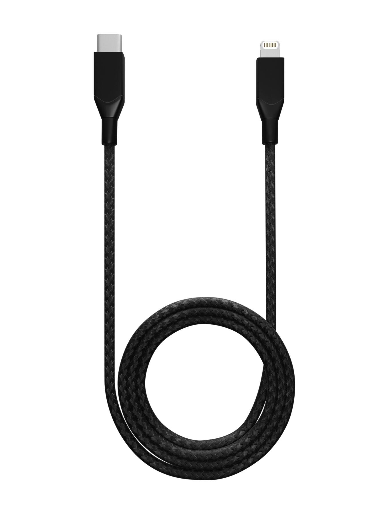 Alt View 1. Ampsentrix - 3 ft Non-MFI Lightning To USB Type C Cable (Infinity) - Black - Black.