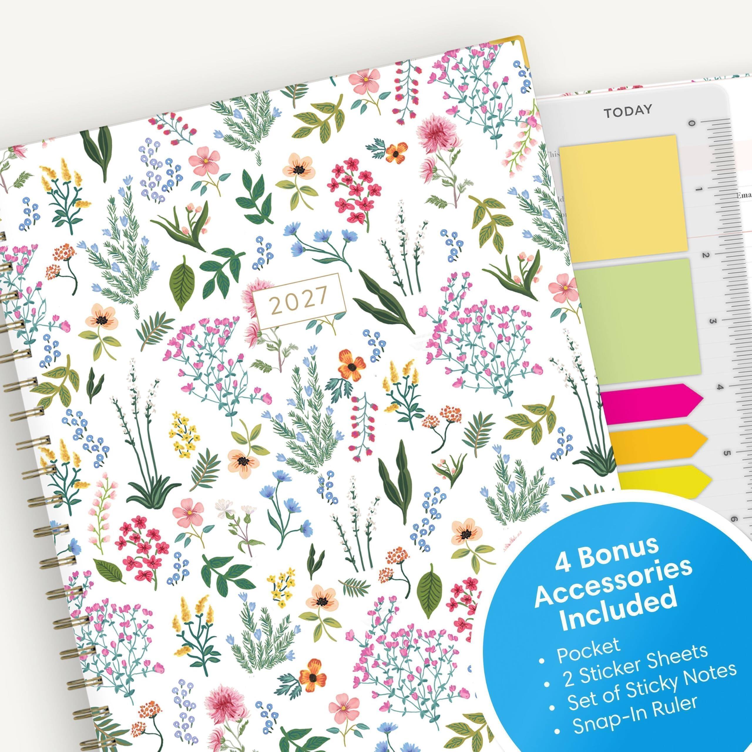 TODAY

2027

2 3
4
5
6 1 4

4 Bonus Accessories Included
- Pocket
- 2 Sticker Sheets
- Set of Sticky Notes
- Snap-In Ruler