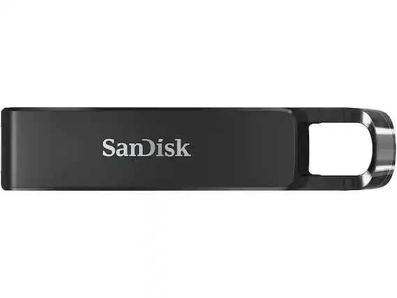 Front. SanDisk - SanDisk 256GB Ultra USB Type-C Flash Drive, Speed Up to 150MB/s (SDCZ460-256G-G46) - Black.
