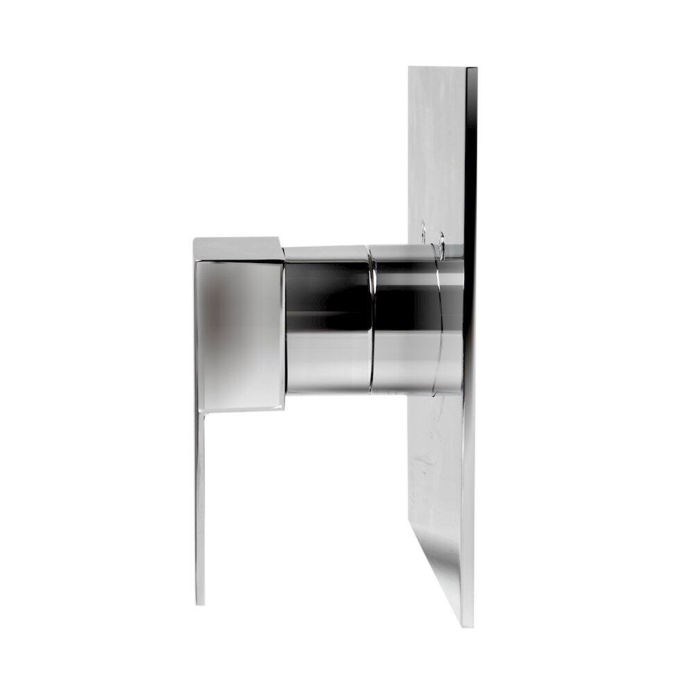 Back. Alfi - Polished Chrome Modern Square Pressure Balanced Shower Mixer - Silver.
