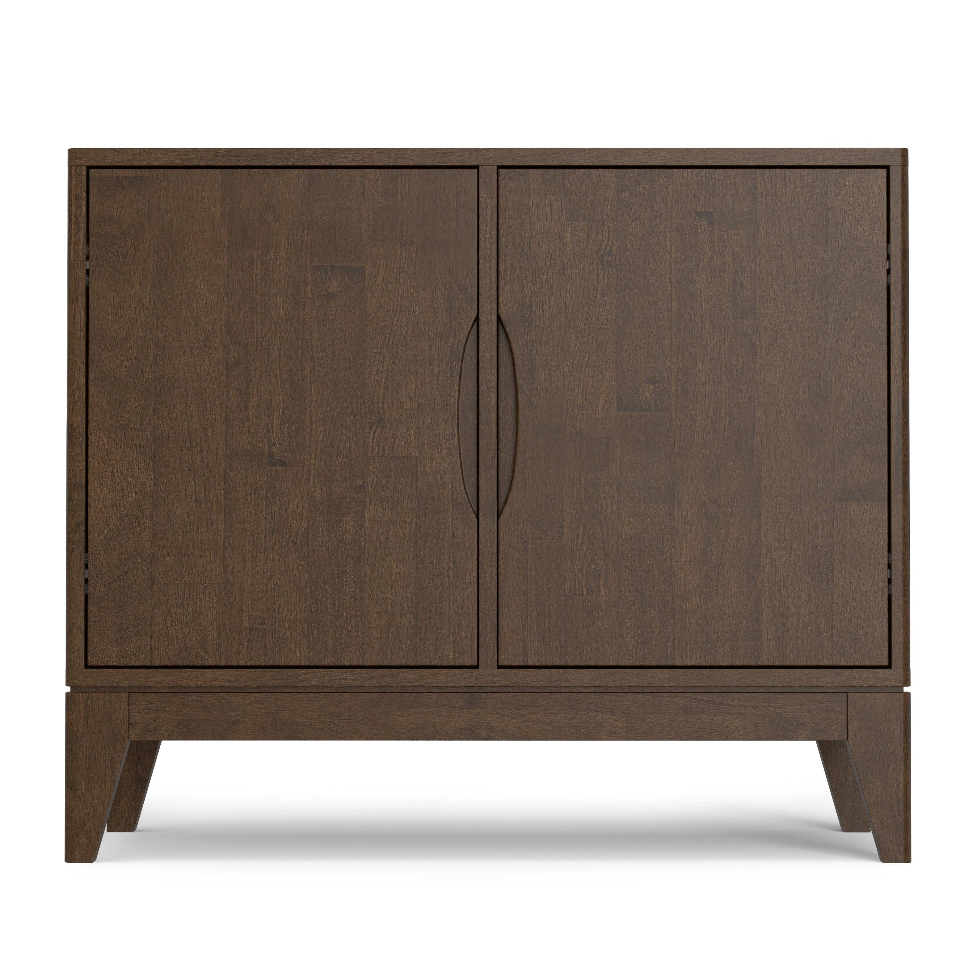 Left. Simpli Home - Simpli Home Harper 38 inch Wide Solid Wood 2 Door Sideboard Buffet in Walnut Brown - Walnut Brown.