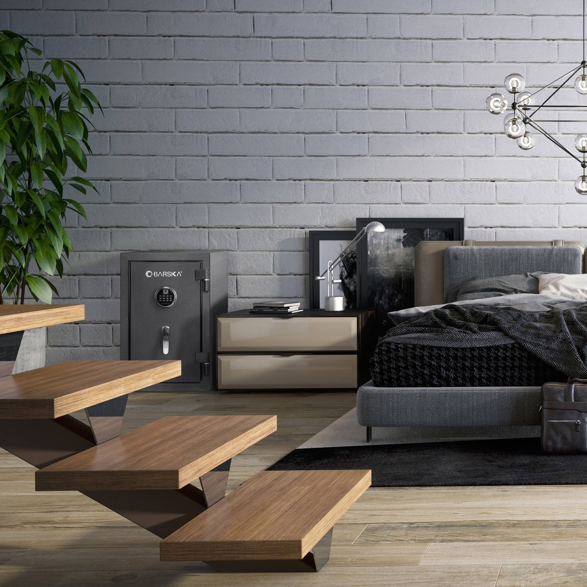 Alt View 23. Barska - 2.02 Cu Ft Fireproof Biometric Safe with Fingerprint & Keypad Lock-with LED Light, Alarm, Dual Access - Black.