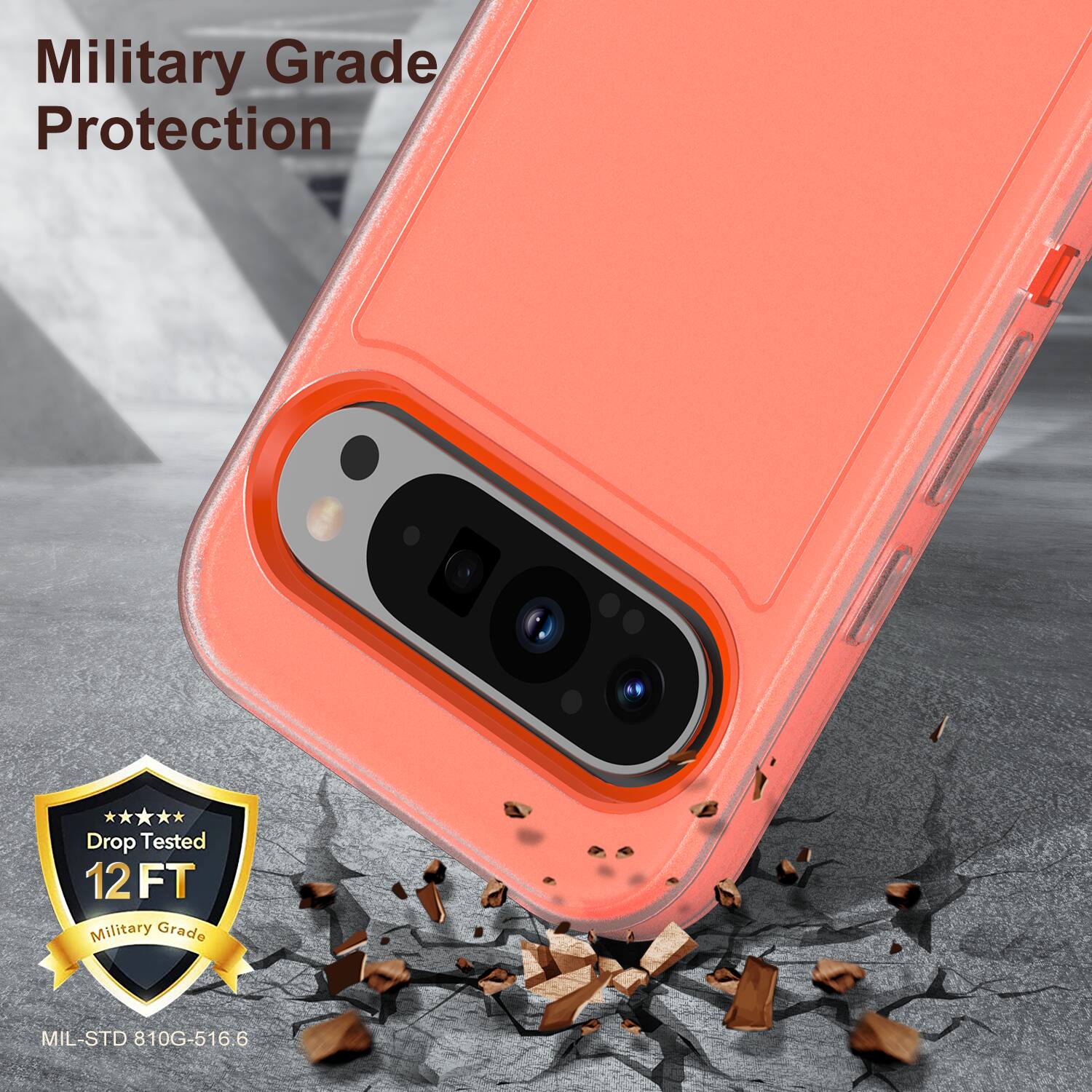 Military Grade Protection  
Drop Tested 12 FT  
Military Grade MIL-STD 810G-516.6