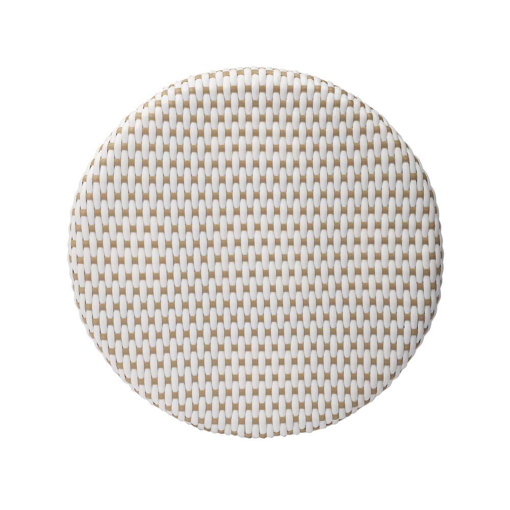 Alt View 1. Butler Specialty - Tobias Rattan Round 24" Counter Stool - White And Tan Dot.