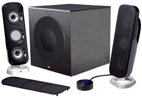 Front. Cyber Acoustics - CA-3908 2.1 Speaker System - Black.