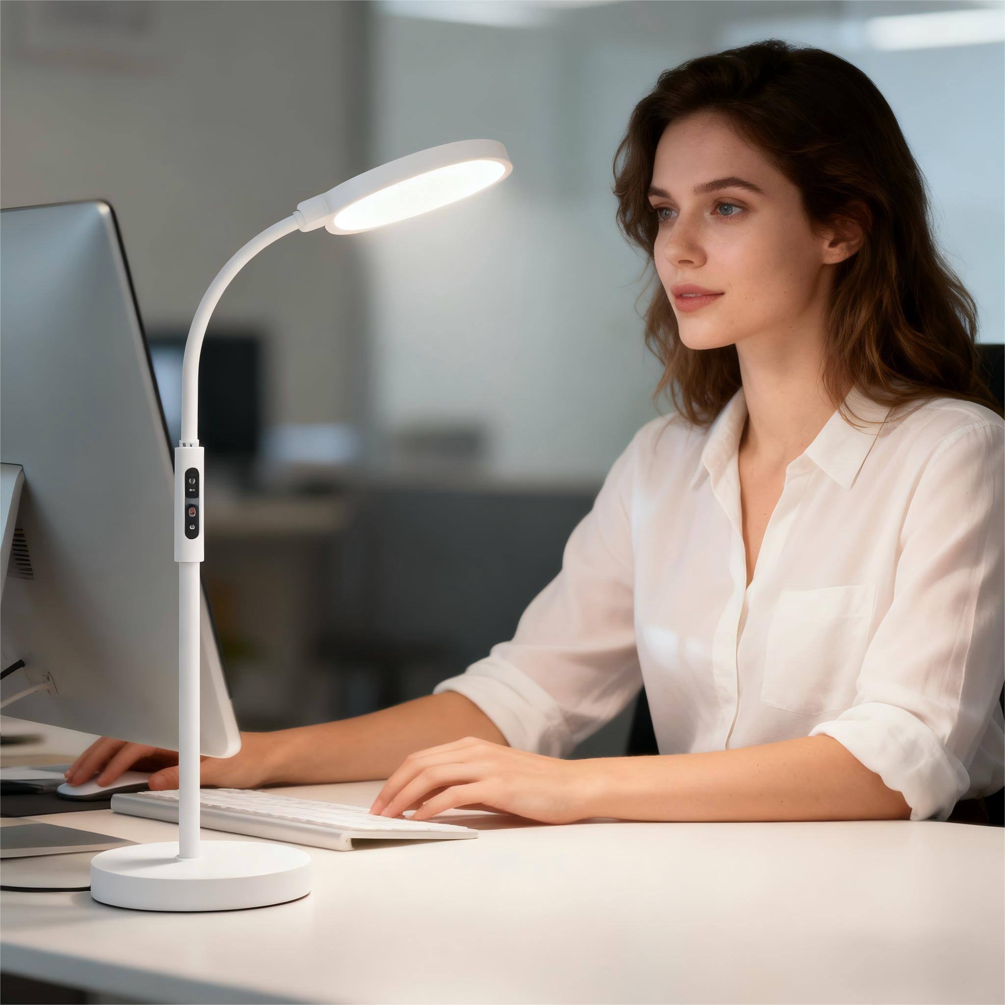 Alt View 6. Morfone - Morfone 10 Light Full Spectrum Therapy Lamp with APP Control High CRI LED Light Therapy Floor Lamp - black.