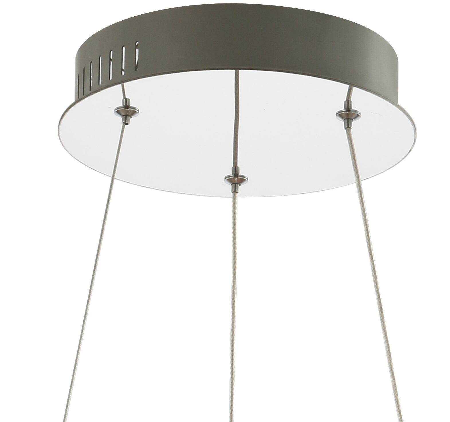 Alt View 5. Jonathan Y - Reese 15.7" Adjustable Integrated LED Metal/Crystal Pendant, Chrome/Clear - Chrome / Clear.