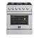 Front. Forno Appliances - 30 in. Wide 4 Burner Marco 4.32 Cu. Ft. Freestanding Dual Fuel Convection Range with Dual Ring Burner - Silver.