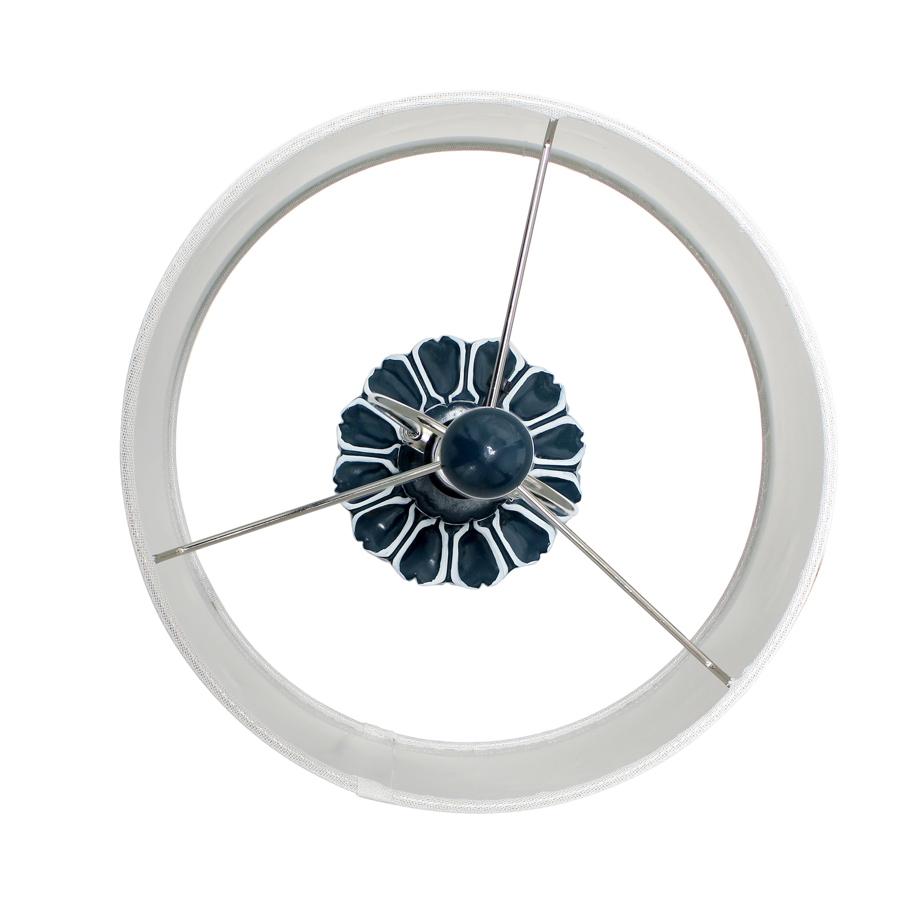 Alt View 15. Lalia Home - Moroccan Table Lamp with Fabric White Shade - Blue.