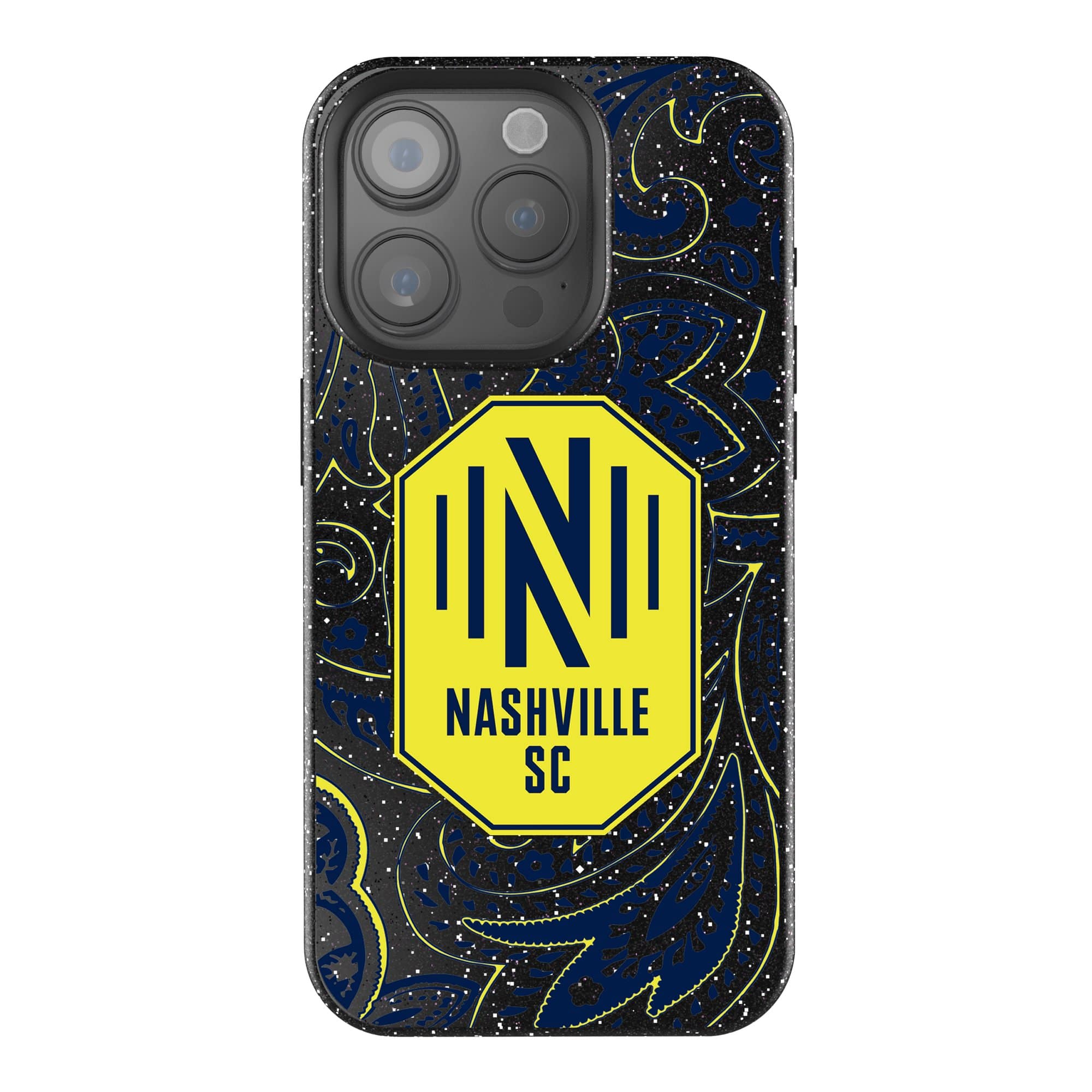 Front. Keyscaper - Black Nashville SC iPhone Bling Case - 14 Pro Max - Black.