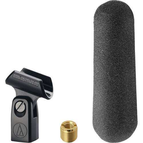 Alt View 4. Audio-Technica - Audio-Technica AT875R Line Gradient Shotgun Condenser Microphone with 10 Ft XLR Cable, Windscreen, Protective Pouch, Sta - Black.