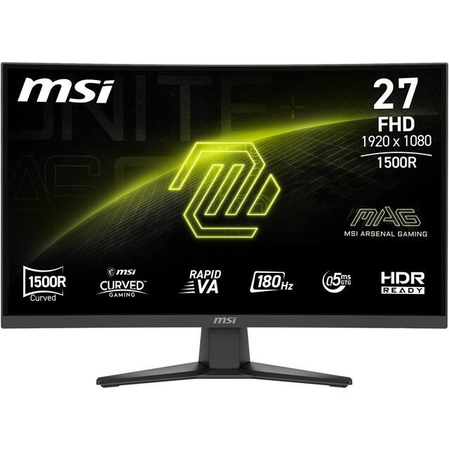 MSI - MAG 275CQF E18 27" QHD Curved Rapid VA 180Hz 0.5ms Gaming Monitor with FreeSync and HDR Ready (HDMI, DisplayPort) - Black