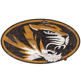 Fan Creations - Missouri Tigers Distressed Logo Cutout Sign - Multicolor