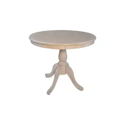 Front. Carolina Chair & Table - Fairview 36" Round Pedestal Dining Table - Whitewash - White.