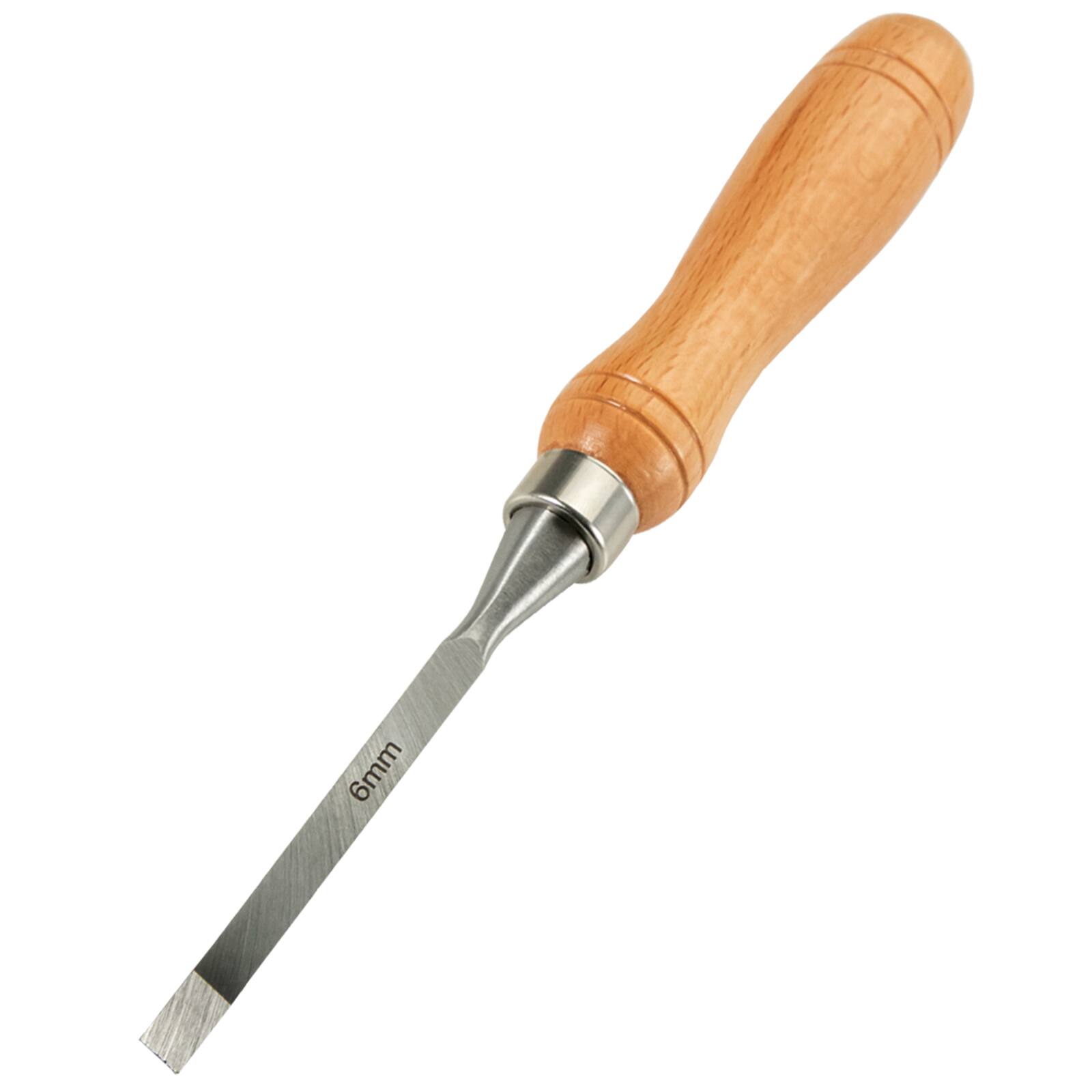 Alt View 5. VEVOR - 12-Piece Wood Lathe Chisel Set, 3.75" Blade, Woodworking & Carving Tools with Wooden Case for Furniture & Root Crafting - Original steel color + Wooden color.
