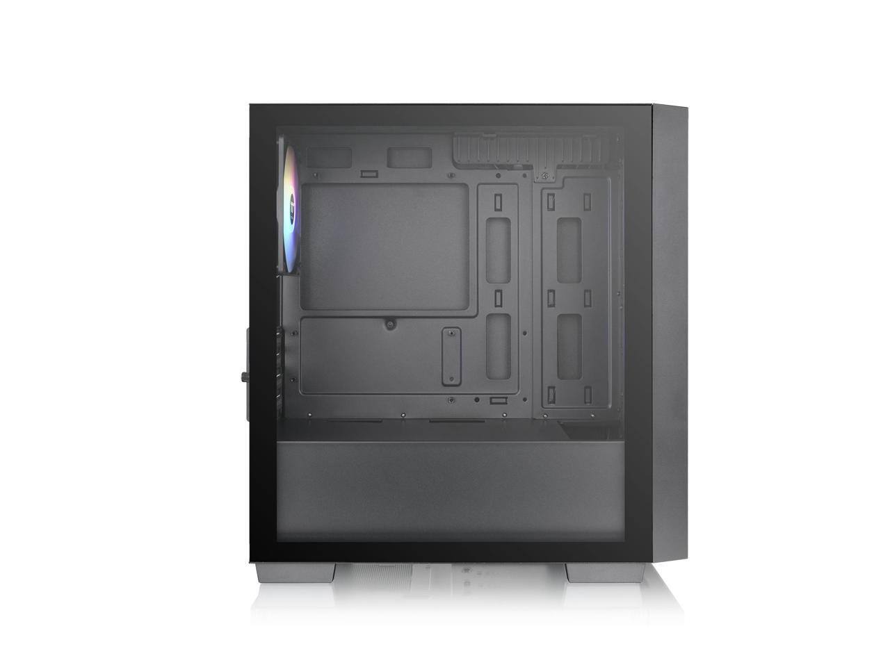 Alt View 2. Thermaltake - Thermaltake Versa H16 TG ARGB Black Micro ATX Case with Tempered Glass and 3 Fans - Black.