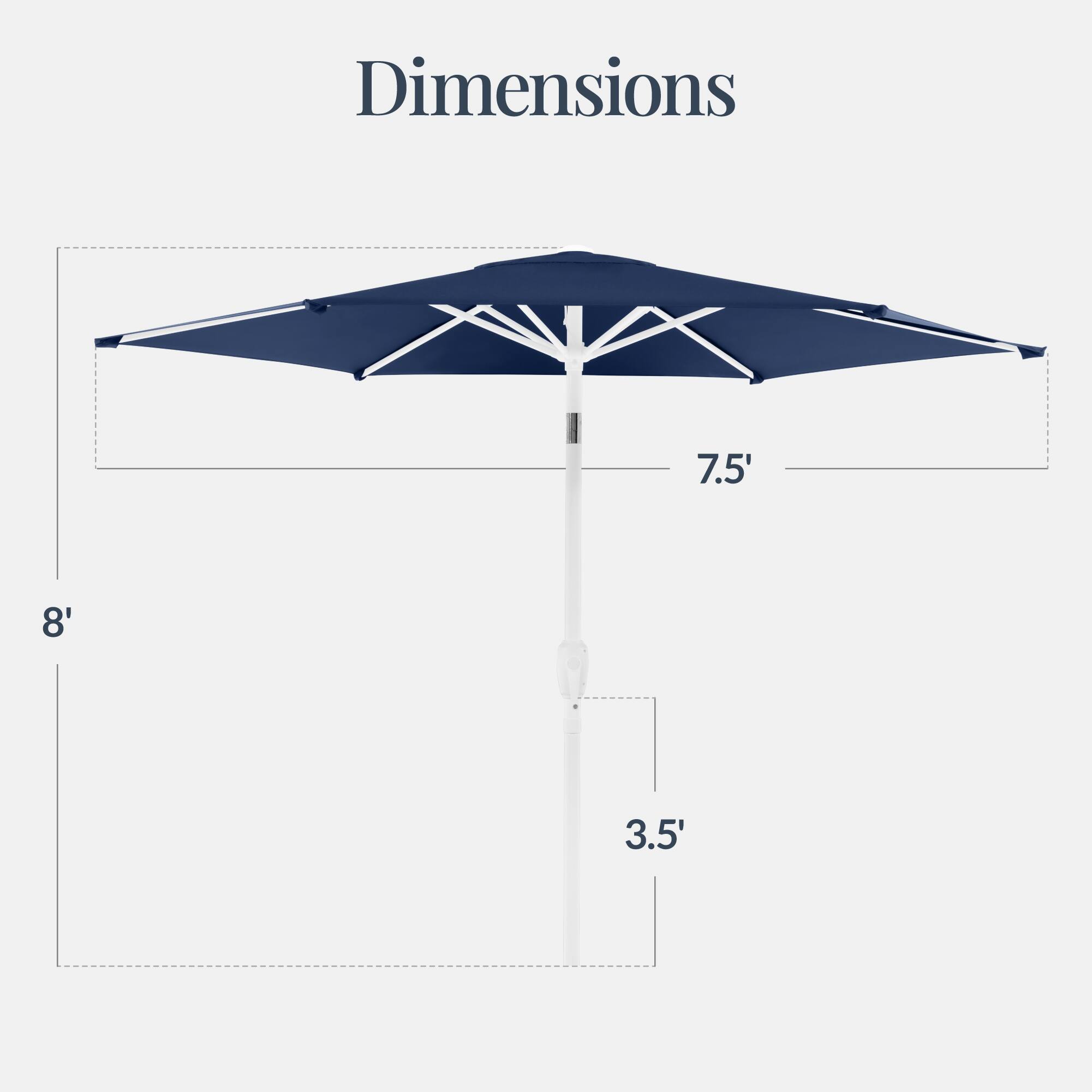 Dimensions: 7.5' x 8' x 3.5'