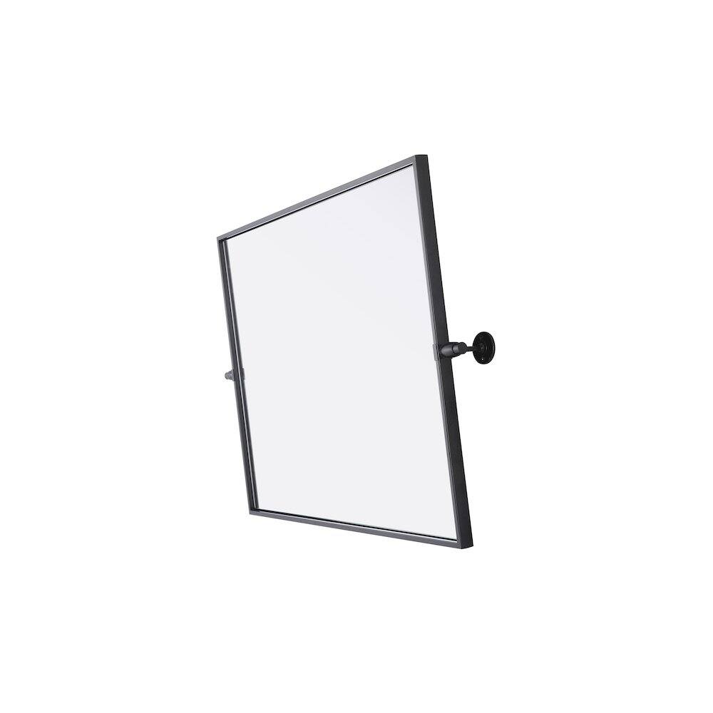 Back. Elegant Kitchen and Bath - Amoura 24X30 Pivot Mirror In Black - Black.