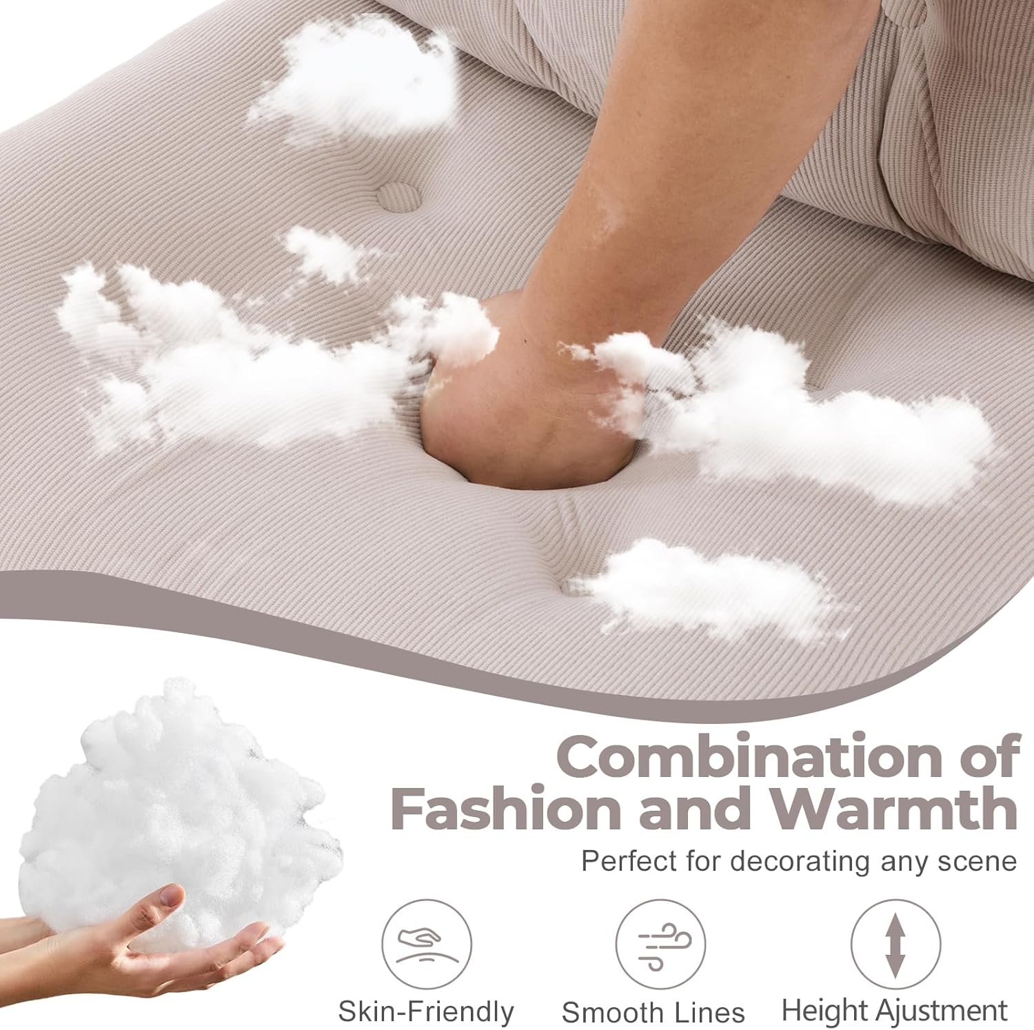 Combination of Fashion and Warmth  
Perfect for decorating any scene  
Skin-Friendly  
Smooth Lines  
Height Adjustment