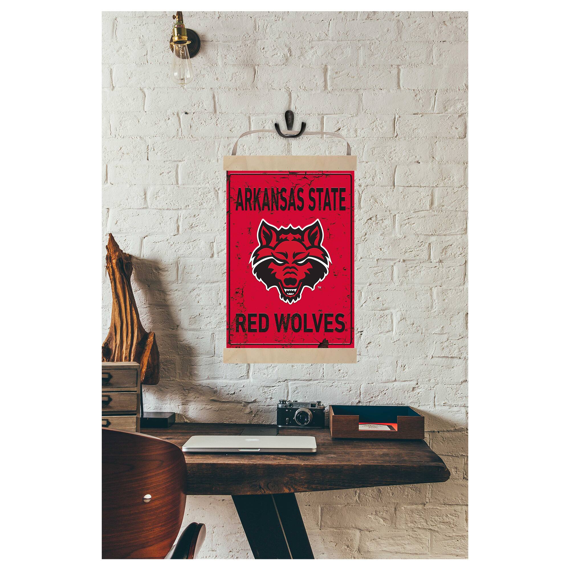 Jardine Arkansas State Wolves Faux Rust Banner Sign Red - Best Buy