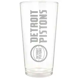 Great American Products - Detroit Pistons Etched 16oz. Vertical Rally Cry Pint Glass - Multicolor