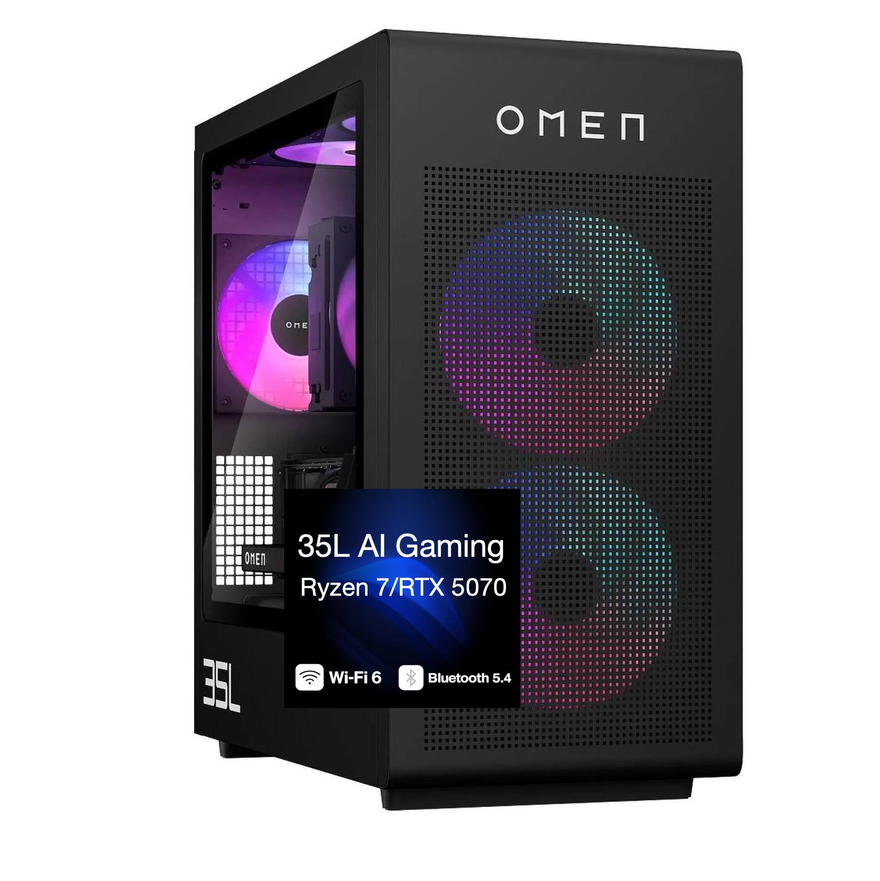 35L AI Gaming Ryzen 7/RTX 5070  
Wi-Fi 6 Bluetooth 5.4