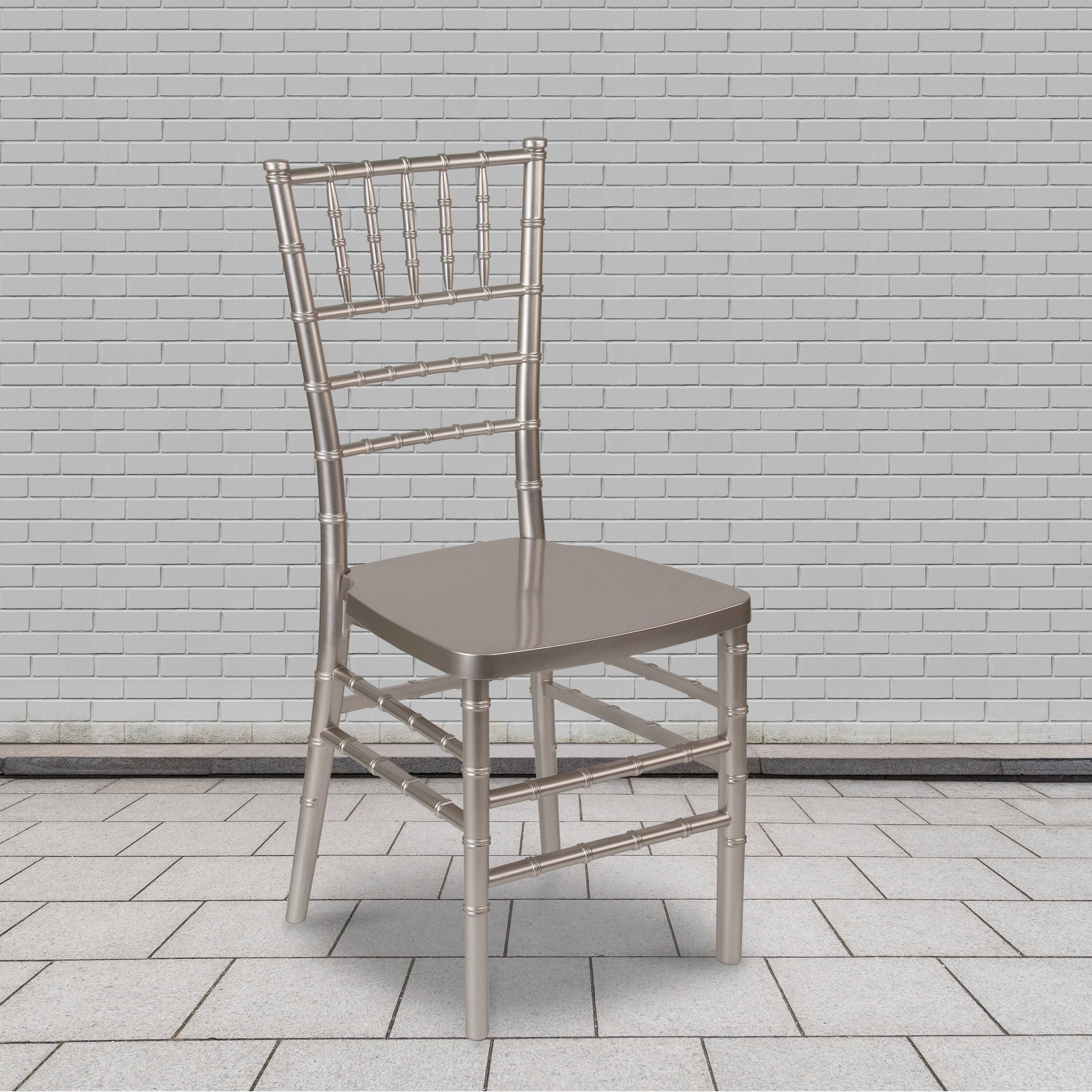 Alt View 2. Emma + Oliver - 2 Pack PREMIUM Resin Stacking Chiavari Chair - Pewter.