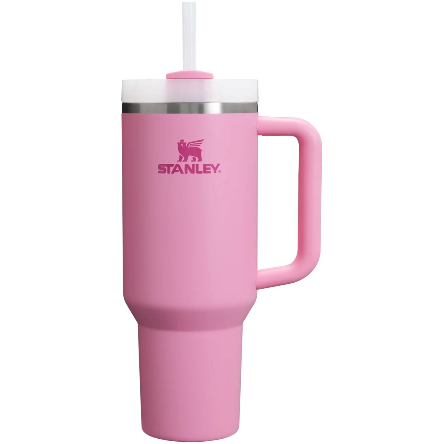 Front. Stanley - Stanley Quencher H2.0 Tumbler with Handle & Straw 40oz Water Bottles - Peony.