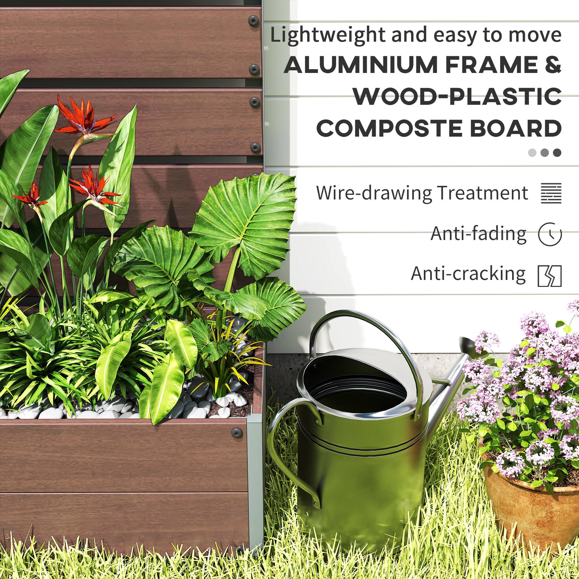 Lightweight and easy to move
ALUMINIUM FRAME & WOOD-PLASTIC COMPOSTE BOARD
Wire-drawing Treatment
Anti-fading
Anti-cracking