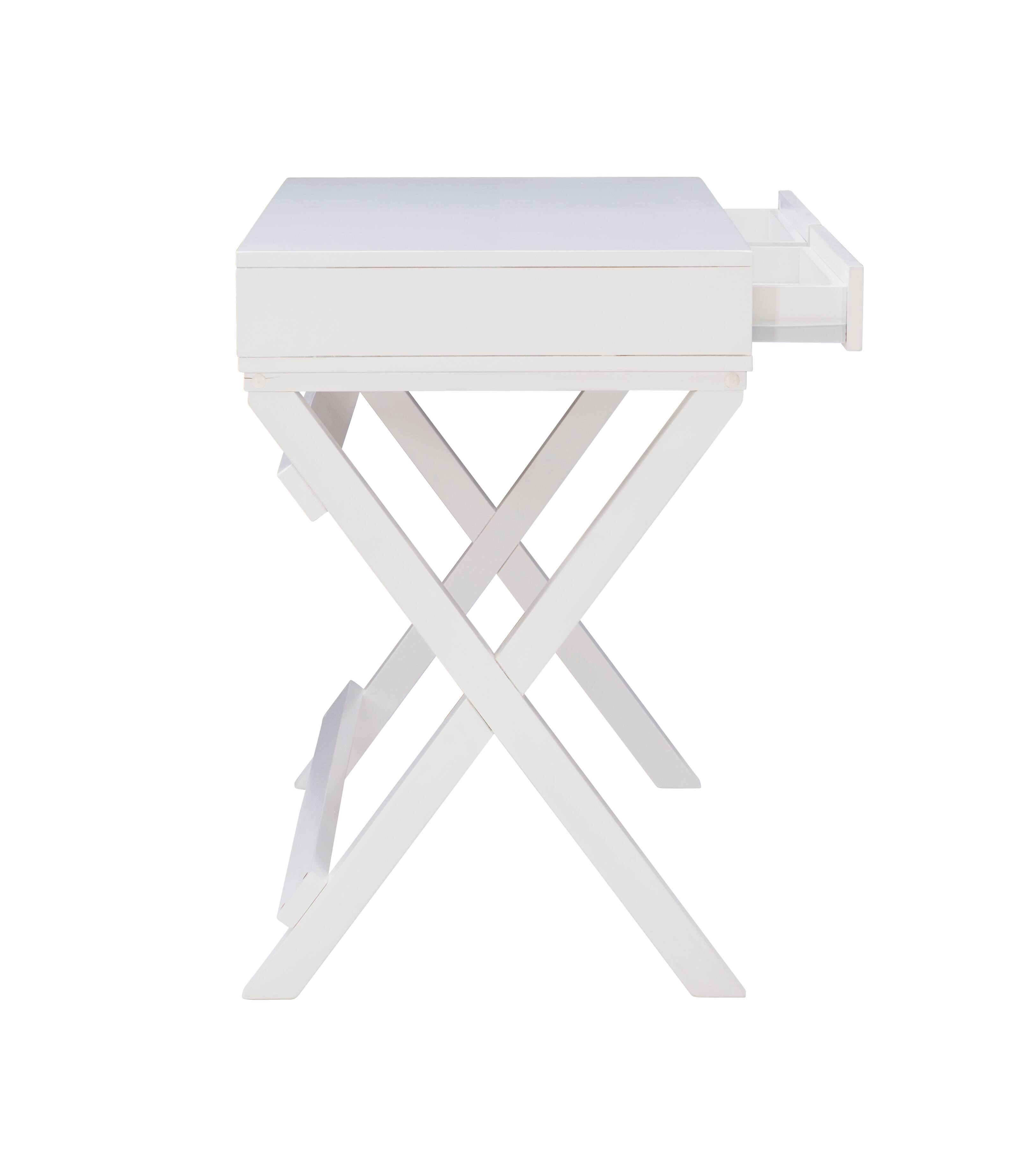 Alt View Zoom 15. Linon Home Décor - Penrose Two-Drawer Campaign-Style Writing Desk - White.