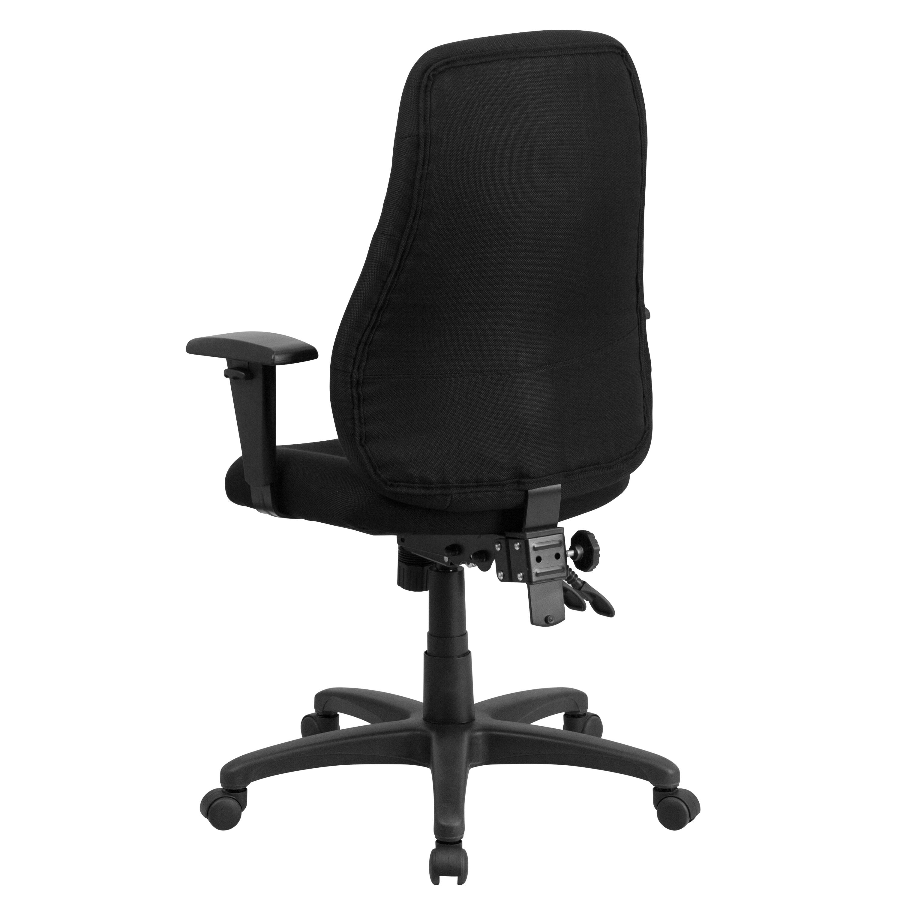Alt View 5. Emma + Oliver - High Back Fabric Multifunction Swivel Ergonomic Task Office Chair with Adjustable Arms - Black.