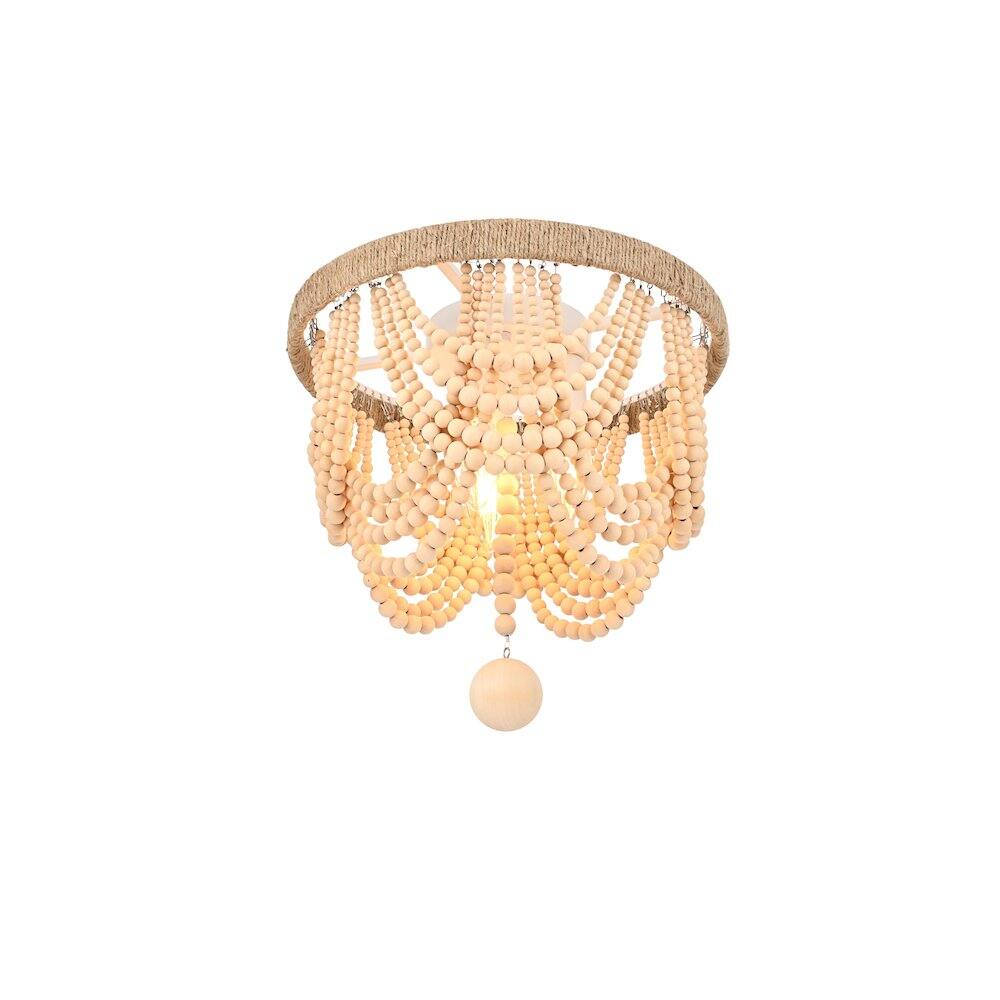 Left. Living District - Jolie 12 Inch Beaded Flush Mount Ceiling Light In Beige - Beige.