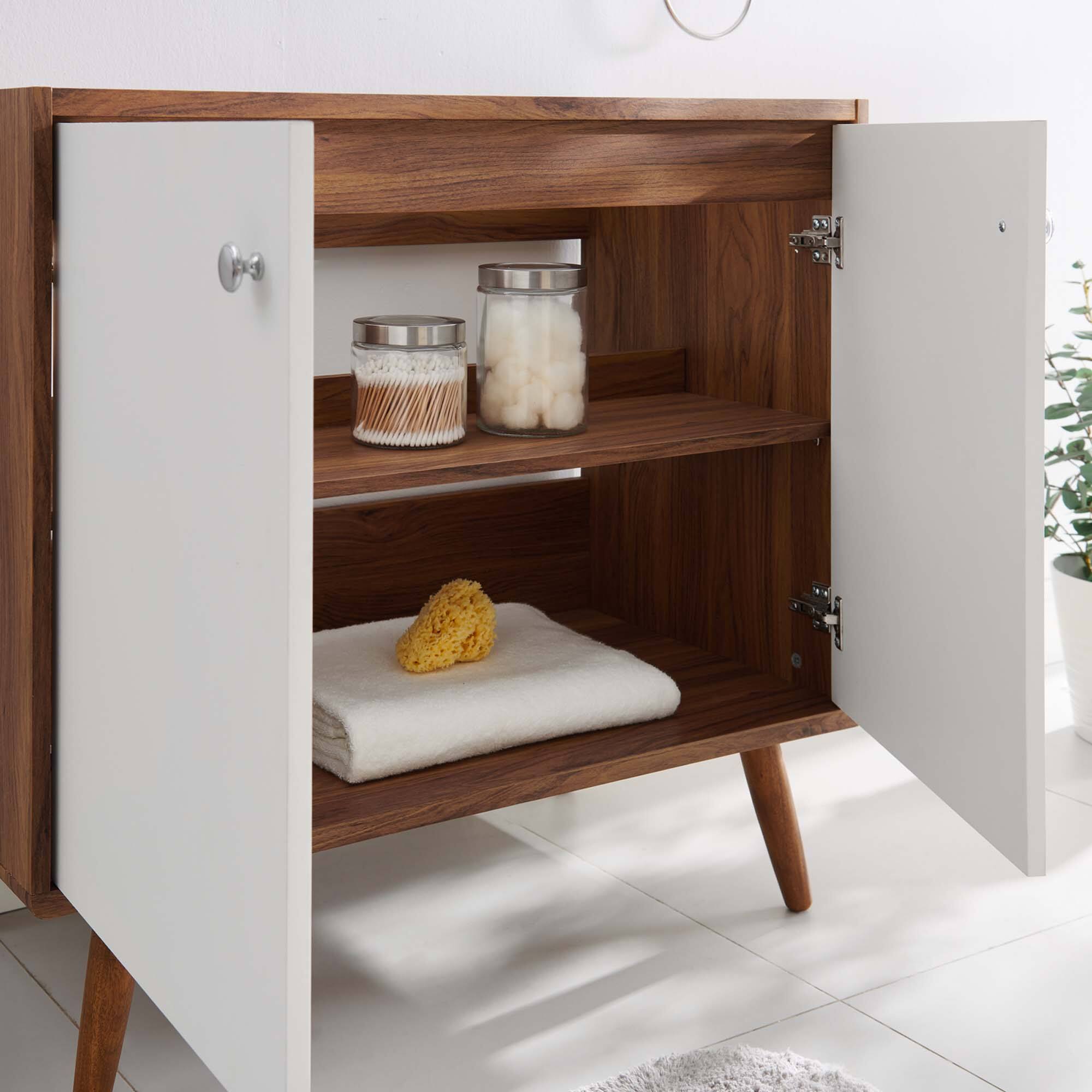 Back. Modway - Transmit Bathroom Vanity Basin Included - Walnut White.