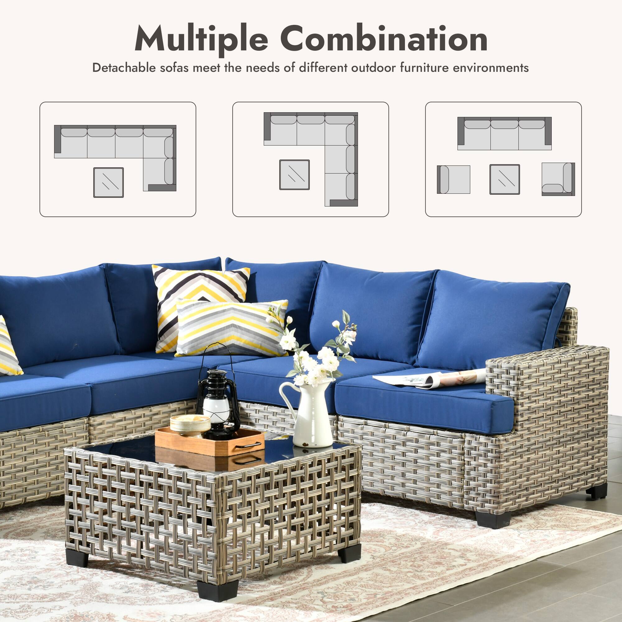 Multiple Combination  
Detachable sofas meet the needs of different outdoor furniture environments